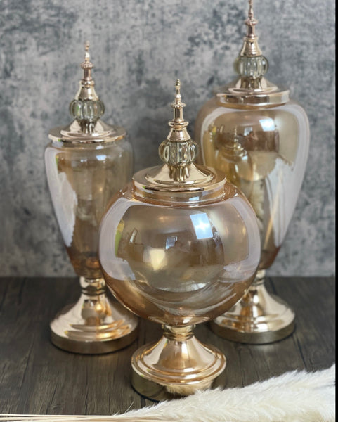 Apothecary Amber Glass Jar set