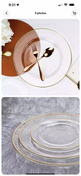 Simple Gold Clear Charger plate x 5 (PP material)