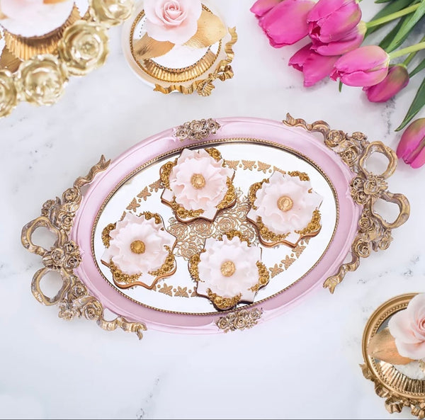 Light Pink/ Gold French Serving Tray
