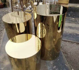 Stainless steel Gold Round Plinths Set